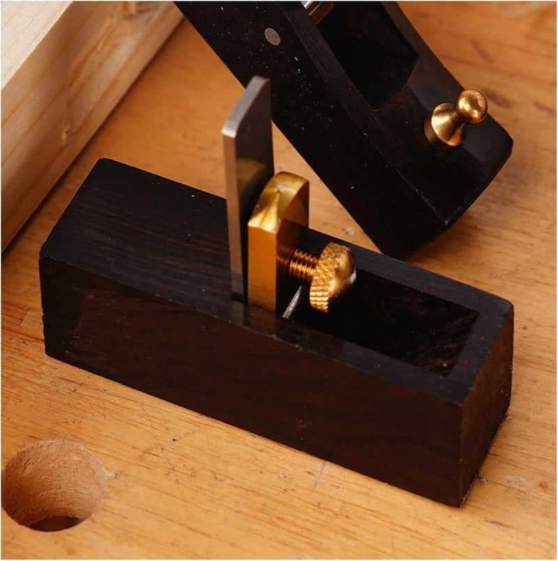 LIXINDEE Mini Wood Planer Hand Tool, Pocket Plane, Tiny Ebony Plane for Wood,Small Hand Plane Wood Planer Woodcraft Tool, Perfect for Woodworking, Trimming, Surface Smoothing (B Scraper Plane) - Image 4